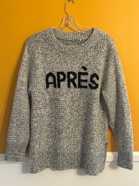 APRES Knit Sweater in Marled Gray and Black